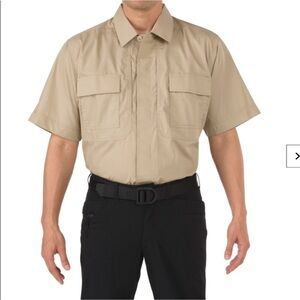 5.11 Tactical Taclite TDU short sleeve shirt with embroidered logo Khaki Large